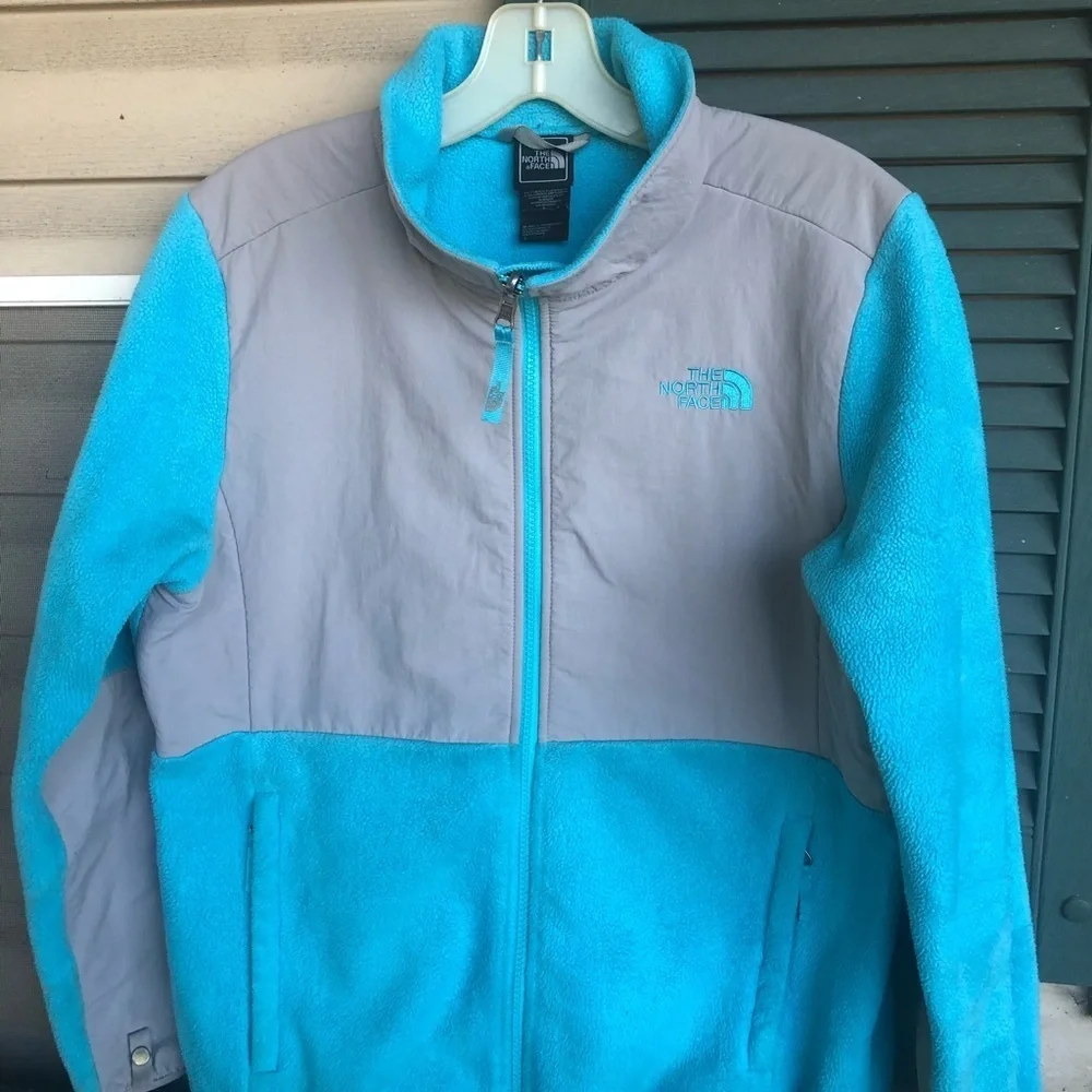 The North face blue Denali jacket for girls